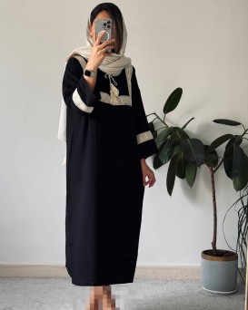 مانتو کفتان مشکی هلن