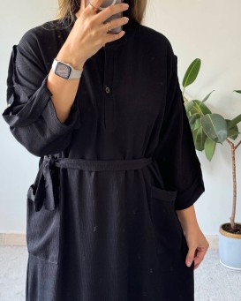 پیراهن مانتویی مشکی نیوشا