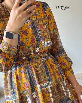 پیراهن حریر سرمه سری 13