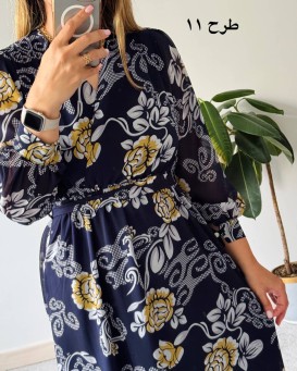 پیراهن حریر سرمه سری 13