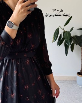 پیراهن حریر سرمه سری 13