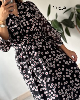 پیراهن حریر سرمه سری 14