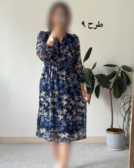 پیراهن حریر سرمه سری 15