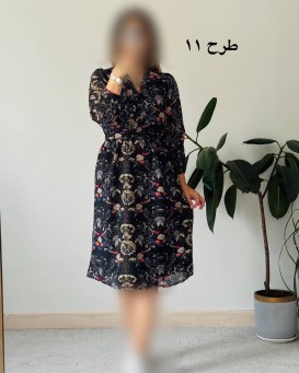 پیراهن حریر سرمه سری 15