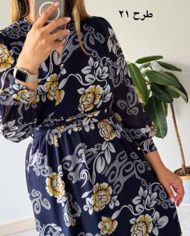 پیراهن حریر سرمه سری 15