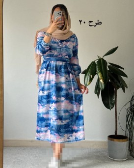 پیراهن حریر سرمه سری 15