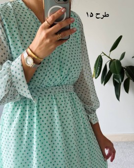 پیراهن حریر سرمه سری 15