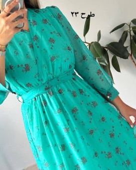 پیراهن حریر سرمه سری 15