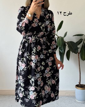 پیراهن حریر سرمه سری 16