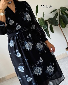 پیراهن حریر سرمه سری 16