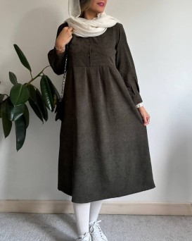 پیراهن مانتویی پاییزه آنیل جیبدار 3