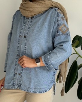 مانتو جین گلدوزی