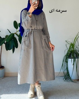 پیراهن مانتویی پشمی پیچازی