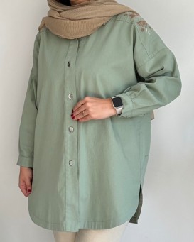مانتو کتان گلدوزی یاسمن