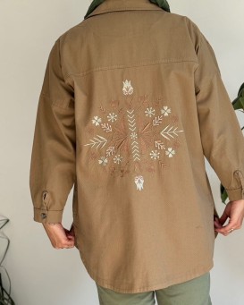 مانتو کتان گلدوزی یاسمن