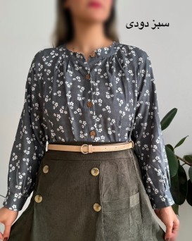 شومیز مخمل کبریتی طرحدار