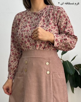 شومیز مخمل کبریتی طرحدار 1