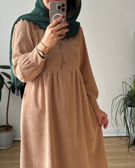 پیراهن مانتویی پاییزه آنیل جیبدار 4