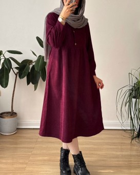 پیراهن مانتویی پاییزه آنیل جیبدار 4