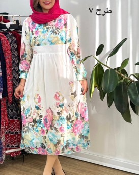 پیراهن حریر حاشیه دار