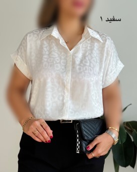 شومیز ساتن ژاکارد کوتاه 1