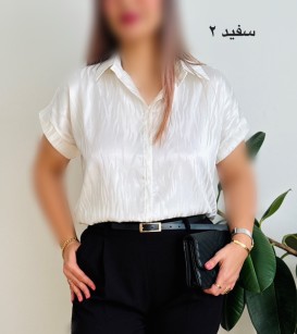 شومیز ساتن ژاکارد کوتاه 1