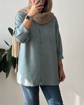 شومیز مانتویی لینن نخ تینا 1
