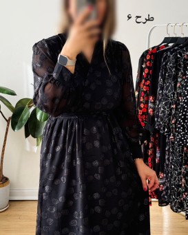 پیراهن حریر سرمه سری 18