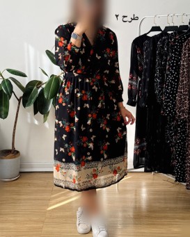 پیراهن حریر سرمه سری 18