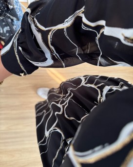 پیراهن حریر سرمه سری 18