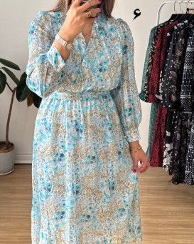 پیراهن حریر سرمه سری 19