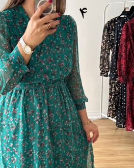 پیراهن حریر سرمه سری 19