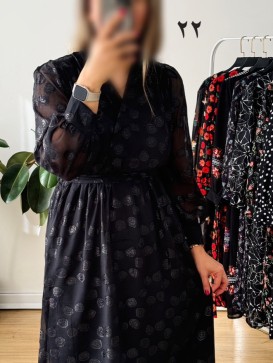 پیراهن حریر سرمه سری 19