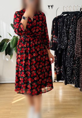 پیراهن حریر سرمه سری 19
