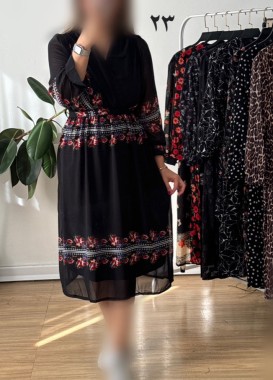 پیراهن حریر سرمه سری 19