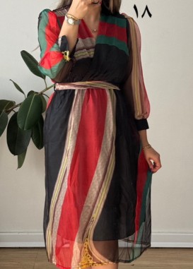 پیراهن حریر سرمه سری 20