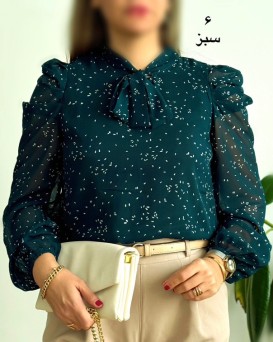 شومیز حریر آستین پفی5