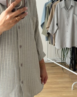 شومیز مانتویی لینن نخ تینا 2