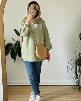تونیک یقه سفید شنل