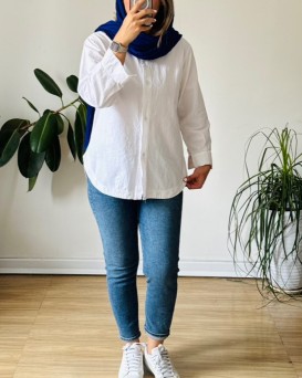 مانتو لینن سفید